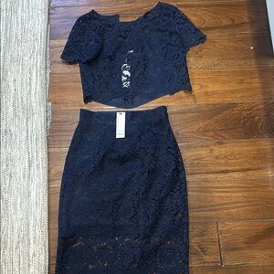 BB Dakota Blue Knee-Length Pencil Dress Set